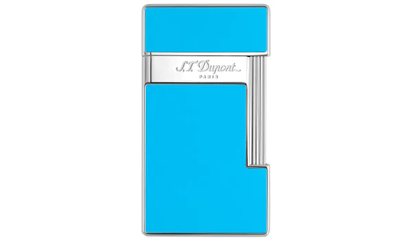 Зажигалка S.T. Dupont Slimmy Light Blue Lacquer Chrome 028007