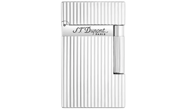 ST Dupont Ligne 2 Зажигалка, ребристая, серебро